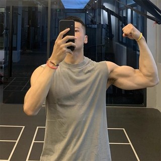 2025美式重磅純棉背心夏季寬鬆健身無袖體恤運動透氣上衣男女同款