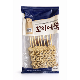 [겨울간식]75% 연육 생선숙편 프리미엄 꼬치어묵, 4개, 270g