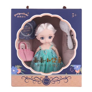 芭比娃娃禮盒 17cm 可換裝洋娃娃 女孩家家酒遊戲 生日禮物 聖誕禮物 交換禮物, 迷你-多米-禮盒裝, 1個