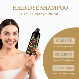 3 in1 흰머리용 Fvquhvo 인스턴트 블랙 헤어 샴푸 천연 염색약 Long Lasting Brown Hair Dye Shampoo Para Pintar el Cabello, Chestnut brown, 1개