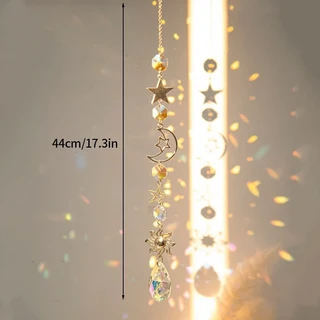 크리스탈 바람 차임 프리즘 태양 포수 수제 보석 정원 매달려 펜던트 레인보우 체이서 장식 창, 01 5 44cm, 01 5 44cm