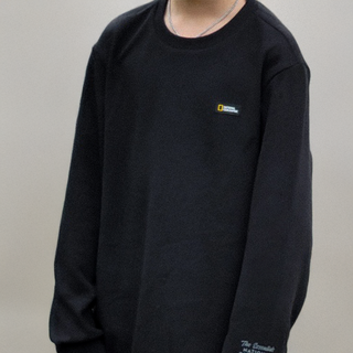 [국내매장정품] 내셔녈지오그래픽 키즈 스몰로고 키즈 맨투맨 긴팔 베이직