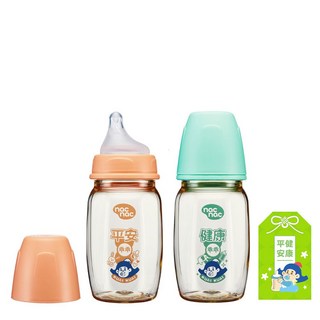 【nac nac】妍心35%金菱防脹氣PPSU奶瓶 健康乖乖款/平安乖乖款 寬口 270mL 輕量耐摔高透明 防脹氣奶嘴更順暢, 健康乖乖, 1個