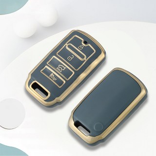 OFFCURVE TPU 기아 자동차 엣지라인 4버튼 더뉴K9 쏘렌토 더마스더 풀커버 스마트키 적용 키케이스 키홀터 단품 다양한 컬러, 블루 골드