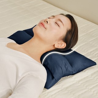 수니홈 조절 경추베개 메밀 충전재, 모달 네이비, 1개