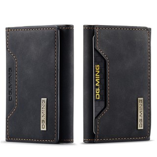 嘉義出貨 便攜式卡包錢包三折磁扣卡包 Vintage_eather 時尚多卡槽迷你錢包