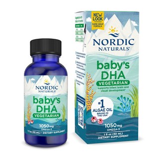 Nordic Naturals 베이비 아기 DHA 오메가3 1050 mg 아기용 식물성 리퀴드 액상, 30ml, 1개