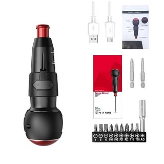 【五金工坊 開發票】3.6V手自一體便攜式電動螺絲刀小電批手持直桿式電動螺絲刀精品熱銷, 1個, 家用升級C套餐