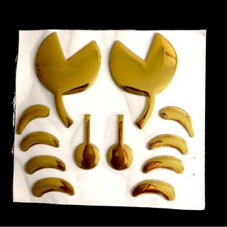 螃蟹造型車貼 創意汽車特色LOGO貼紙 立體個性貼飾 車用防水裝飾貼 可愛風格車身貼紙, 螃蟹 (金色), 1個