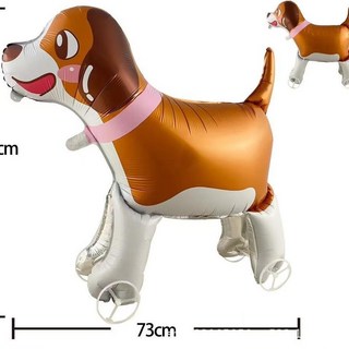 兒童卡通造型圖案鋁膜氣球帶輪動物走路氣球-夜市擺攤公園熱賣, 1個