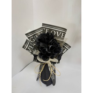 邑朵EDDO 黑玫瑰花束 生日花束 告白花束情人節花束 白玫瑰 花束 香皂花 優惠 香皂花束 玫瑰花束, 1個, 黑玫瑰