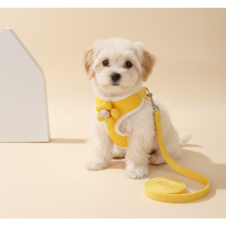 올앤펫 간단조절 데이지 애견 강아지 하네스, 1개, 옐로우