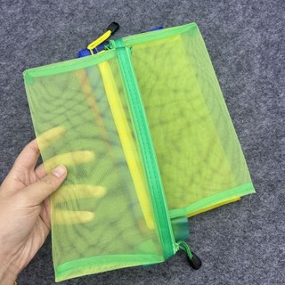 10pcs 메쉬 보관 가방 포켓 지퍼 폴더 노트북 문서 서류 가방 학교 사무실 문구 파일 폴더 주최자