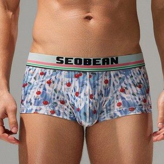 SEOBEAN時尚潮男花紋四角褲：低腰U凸提臀，貼身運動居家首選