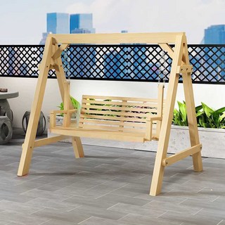 나무 그네 의자 방수 라탄 야외 벤치 테라스 정원, 1개