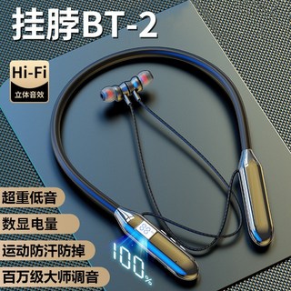 柏林之音無線藍牙耳機，掛脖式入耳降噪，運動超長續航通話耳機, 頂配版｜黑色【續航持久+高清通話+入耳HiFi立體音效】