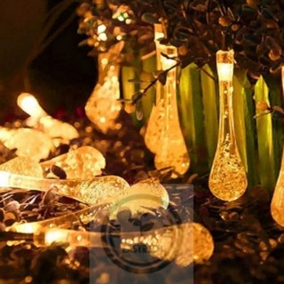 포근한잡화점 전기세ZERO 20구 웜색물방울 LED가랜드전구 3m 태양광트리등 태양광트리전구