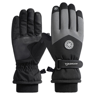 【COLOREJOY】防風保暖觸控滑雪手套, 黑色男款