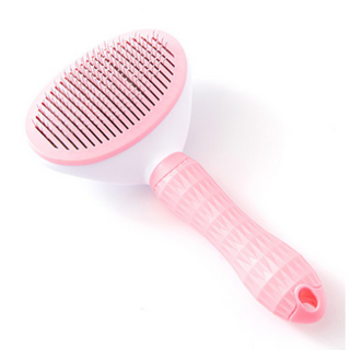 원터치 애견 브러쉬 반려동물 털제거 엉킨털 빗, 1개, 핑크