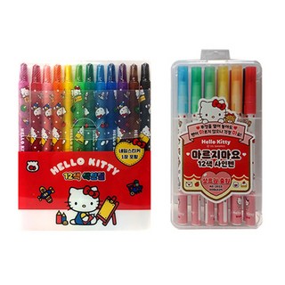 헬로키티 색연필 + 마르지마요 사인펜, 1세트, 12색