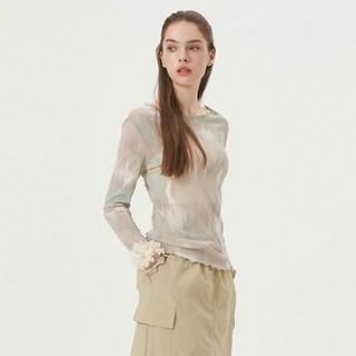 [백화점매장출고] 위뜨 [25SS] 타이다이 프린트 메쉬 긴팔티 HTWTL5I05T