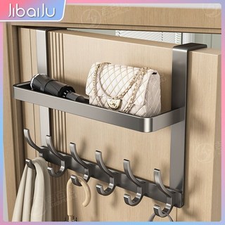 門後掛鉤 門後掛勾 衣服掛鉤 雙層掛衣架 免打孔 臥室門上掛鉤 門背式衣架, 奶白時尚風【無需打孔丨即掛即用】,5鉤【加長門后單層掛鉤】, 1個