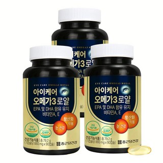 종근당건강 아이케어 오메가3 로얄, 90정, 3개