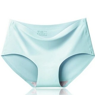 冰絲無痕內褲 女內褲包臀 大尺碼內褲 女三角褲, 湖水藍色