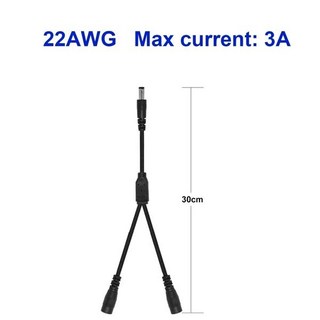 DC 전원 분배기 케이블 LED 스트립 조명용 DC 커넥터 코드 CCTV 카메라용 5.5mm 2.1mm 5V 12V 1-2 웨이 전원 어댑터 잭, [01] 1PCS, [29] 1 Male to 2 Female