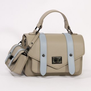 moz瑞典駝鹿 防潑水 翹課信封劍橋包 M (沙漠灰/燕麥灰) 子母包 附寬細背帶 英倫風 格紋, 沙漠灰, 1個