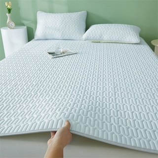 시원한 라텍스 냉감 쿨매트 침대커버 침대쿨패드, 블루