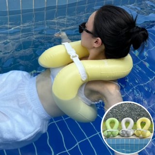 [당일출고] 태무무 파스텔 감성 암튜브 넥튜브 모음 50kg 80kg (3color) 어린이 성인 물놀이 구명조끼 암링, 넥튜브 / 25~50kg (크림)