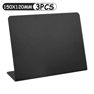 휴대용 데스크탑 L 자형 PVC 가격 표시 테이블 카드 장소 카드 미니 메시지 보드 칠판 휴대용 메뉴 칠판, 02 150x120mm 3PCS