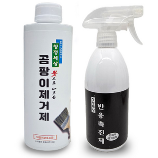 청정세상 곰팡이제거제500g(붓1)+반응촉진제 에코오투500ml1, 1개