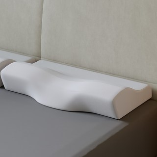 Novilla 메모리폼 경추 견인 베개 거북목 통증 완화 + 커버 세트 증정, 회색, 1개