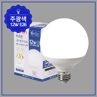 비츠온 볼구 숏타입 LED 전구 화이트 G95 12W, 주광색, 5개