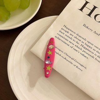 鴻利首飾廠 彩色星星水鑽髮夾 Y2K辣妹劉海夾髮卡側邊碎髮夾子鴨嘴夾 頭飾髮飾