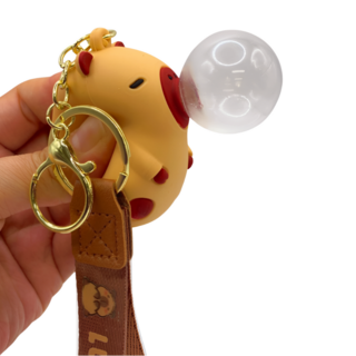 몽드네 카피바라 인형 열쇠고리 키링 키홀더 가방 액세서리 택, 1개, 실리콘 미니 풍선 베이지