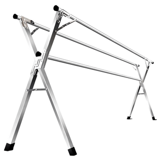 中部晾曬王 不鏽鋼伸縮曬衣架-加高特製款 獨家重力鎖 可煞車轉向輪, 銀色