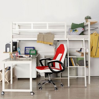 낮은벙커침대 어른이층침대 퍼니엘 북카페M벙커, 화이트(매트제외)
