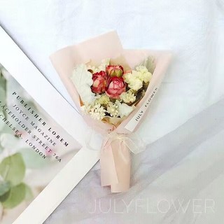 迷你小清新花束 玫瑰乾花 mini精緻 DIY伴手禮品 滿天星情人節裝飾物 乾燥花擺飾 送禮推薦 居家佈置, A28迷你