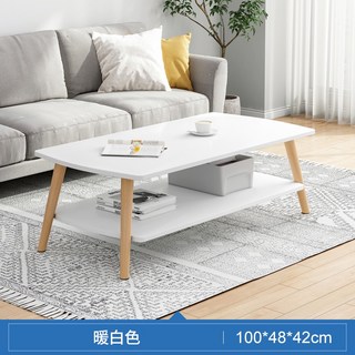 北歐小桌子茶几，小戶型家用客廳現代簡約雙層茶几桌，出租房簡易創意茶几, 【熱銷款】100CM暖白色◆, 【熱銷款】100CM暖白色◆