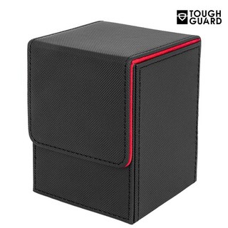 TG 가죽 덱케이스 100+ 터프가드 TOUGH GUARD 유희왕 포켓몬 디지몬 카드 보관 케이스 / 덱 세퍼레이터 증정, 블랙&레드, 1개