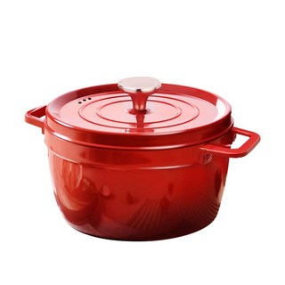 【Enamel】琺瑯鑄鐵雙耳湯鍋24公分含蓋 琺瑯鍋 鑄鐵鍋 湯鍋 大容量鍋, 1個, 琺瑯鑄鐵雙耳湯鍋