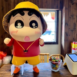 蠟筆小新擺件超大號40cm動漫手辦飾品大公仔生日禮物送男女生朋友, 1個, 粉色睡衣小新（頭手腳可動）+帽子,40cm超大號