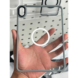아이패드 미니 7 케이스용 충격 방지 커버용 Magsafe 마그네틱 스마트 클리어, 01 ipad 호환 mini 7, 02 gray transparent