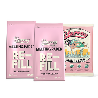 허레이 멜팅페이퍼 반려동물 물티슈 130매 본품&리필 세트 + 자이언트페이퍼 바디티슈, 130매 리필2개 + 자이언트페이퍼1팩, 1세트