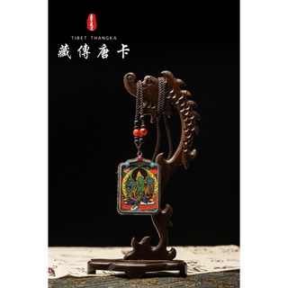 布達拉宮《綠度母》唐卡：西藏黑金唐卡，布達拉宮火供已開光，迅速救渡，護佑幸福, 1個