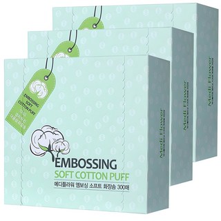 메디플라워 엠보싱 소프트 화장솜, 300개입, 3개