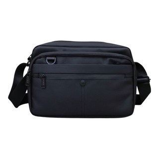 SPYWALK 尼龍多格層側背包 5層斜背包 男用包/平板包包, 黑色(P1263)